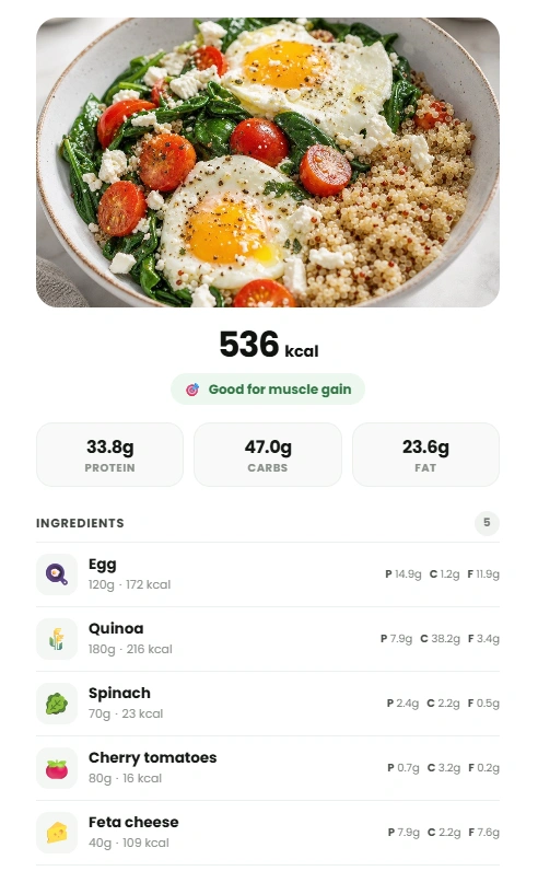 Meal Scan Result Preview